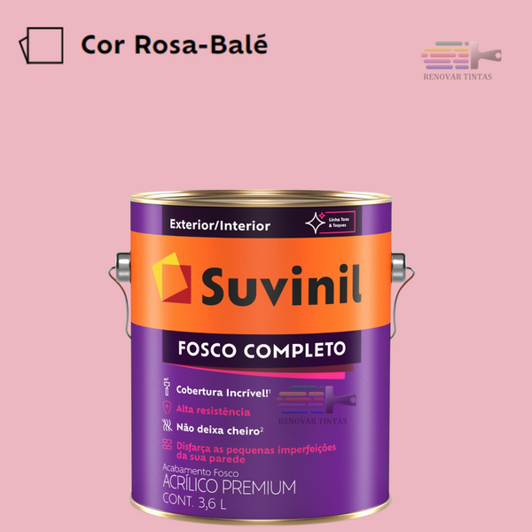 Tinta Suvinil Fosco Completo 3,2 Litros - Cor: Rosa - Balé