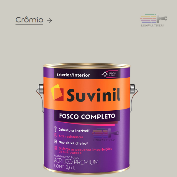 Tinta Suvinil Fosco Completo 3,2 Litros - Cor: Cromio