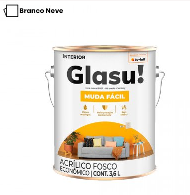 Tinta Acrílica Anti Mofo Suvinil Glasu 3,6l - Escolha a Cor