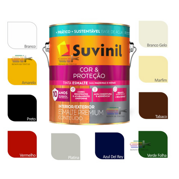 Tinta Esmalte Base Água Suvinil 900ml  - Escolha sua Cor