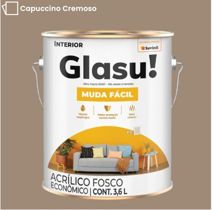 Tinta Acrílica Anti Mofo Suvinil Glasu 3,6l - Escolha a Cor