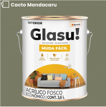 Tinta Acrílica Anti Mofo Suvinil Glasu 3,6l - Escolha a Cor