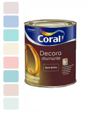 Tinta Acrílica Decora Diamante (semi Brilho) 800ml - Cores