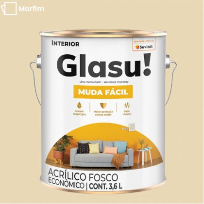 Tinta Acrílica Anti Mofo Suvinil Glasu 3,6l - Escolha a Cor