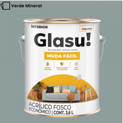 Tinta Acrílica Anti Mofo Suvinil Glasu 3,6l - Escolha a Cor