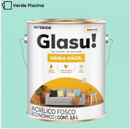 Tinta Acrílica Anti Mofo Suvinil Glasu 3,6l - Escolha a Cor