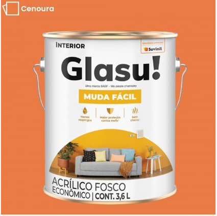 Tinta Acrílica Anti Mofo Suvinil Glasu 3,6l - Escolha a Cor