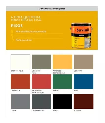 Tinta Acrílico Premium Para Piso Diversas Cores Suvinil 3,6l