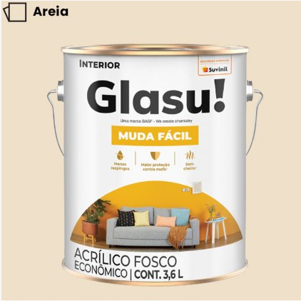 Tinta Acrílica Anti Mofo Suvinil Glasu 3,6l - Escolha a Cor