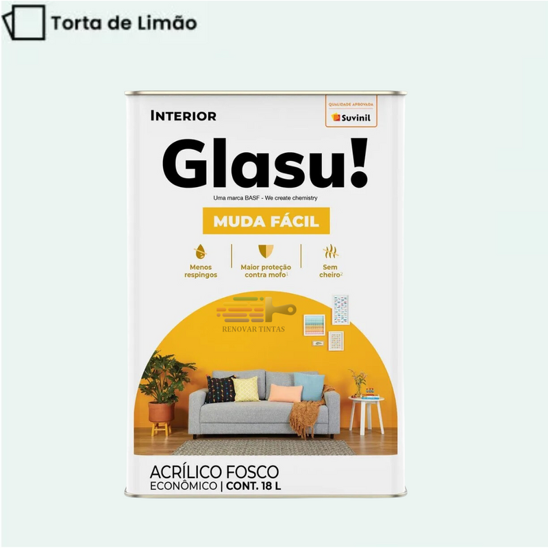 Tinta Acrílica Muda Fácil Suvinil Glasu 18L - Escolha A Cor