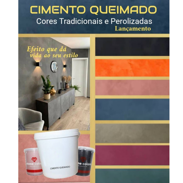 Cimento Queimado Diamantado Aveludado Decor Colors 3,2 kg