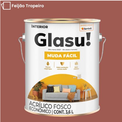 Tinta Acrílica Anti Mofo Suvinil Glasu 3,6l - Escolha a Cor