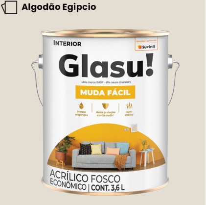 Tinta Acrílica Anti Mofo Suvinil Glasu 3,6l - Escolha a Cor