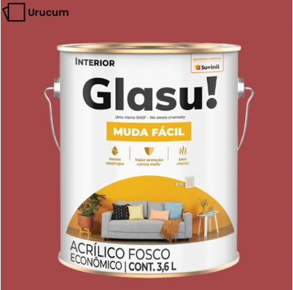 Tinta Acrílica Anti Mofo Suvinil Glasu 3,6l - Escolha a Cor