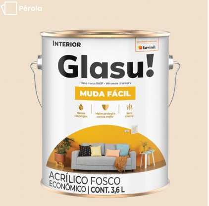 Tinta Acrílica Anti Mofo Suvinil Glasu 3,6l - Escolha a Cor