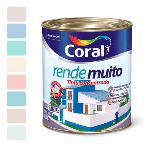 Tinta Concentrada Acrílica Fosca Rende Muito Coral 800ml