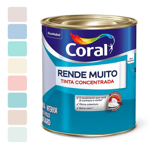 Tinta Para Parede Fosca Rende Muito Coral Concentrada 800ml