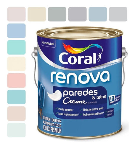 Tinta Para Paredes E Tetos Anti Mofo Coral Renova 3,2l